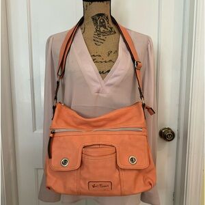 Wall flower coral / orange purse